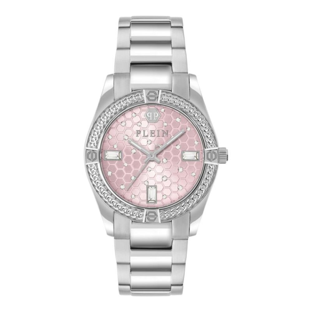 Philipp Plein Plein Icon Chain Crystal Watch Silver Womens